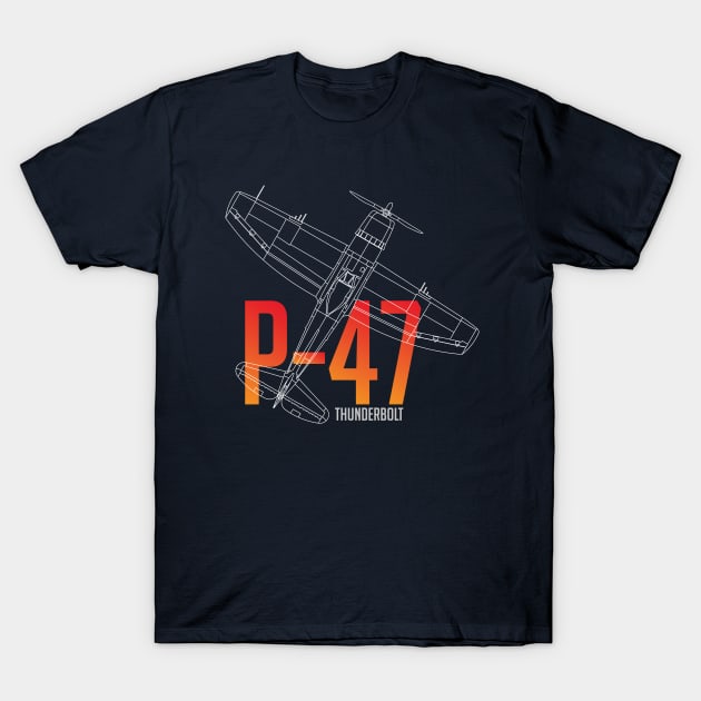 Legendary Wings: The P-47 Thunderbolt Chronicles T-Shirt by Blue Gingko Designs LLC